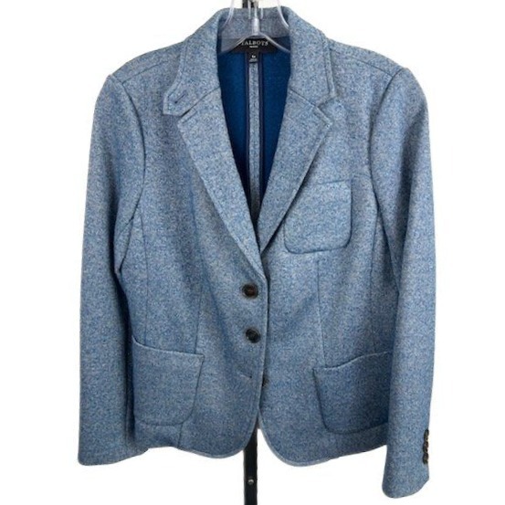 Talbots Blue Tweed Wool Blend Blazer Jacket Size 6p Petite